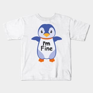 Blue Emperor Penguin Kids T-Shirt